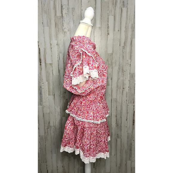 MISA Los Angeles Lilian Dress Large Pink Floral Knee Length Party Dress - Picture 7 of 10